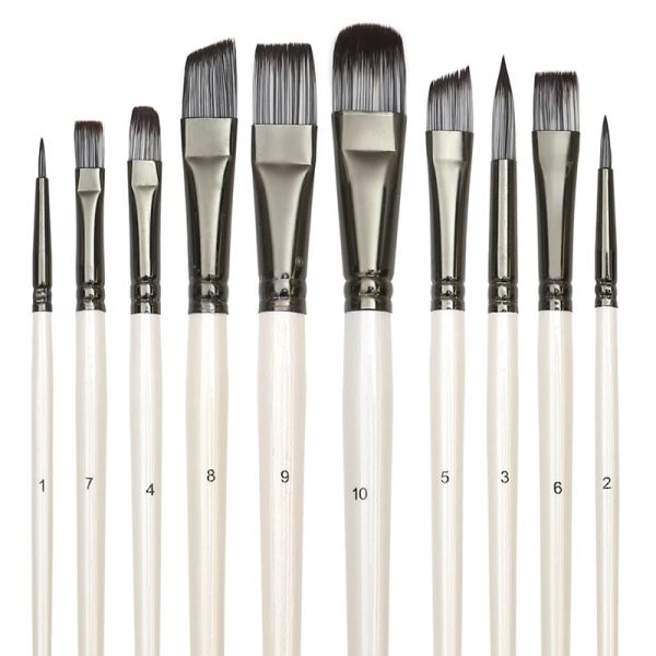SET  12 PINCELES  PARA  ACRILICOS, OLEO Y ACUARELA Nº1
