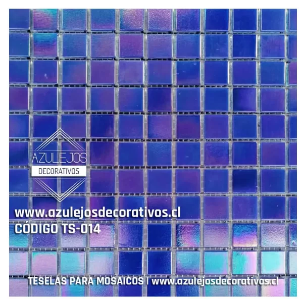 Teselas Vítreas Azul Tornasol Grande