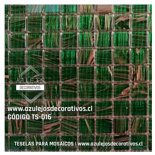 Teselas Vítreas Verde Rallas Grande